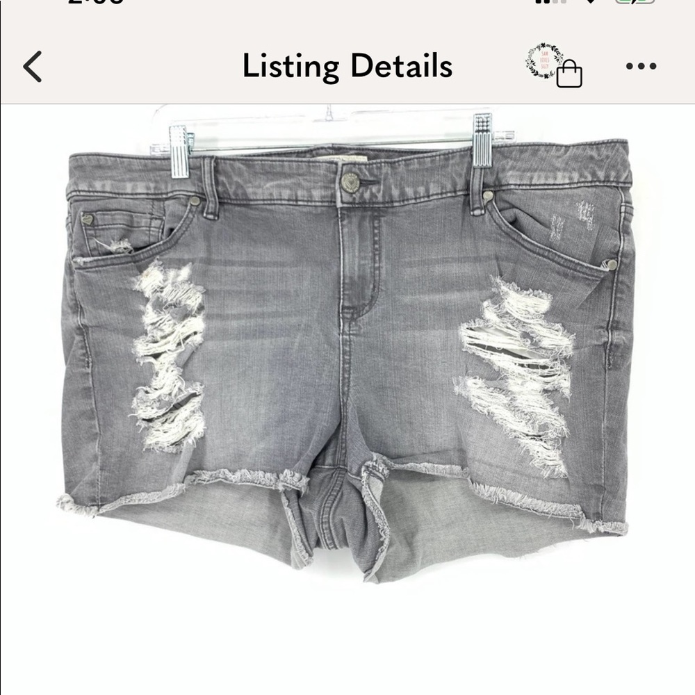 Torrid Women's Size 22 Gray Shorts Denim Distressed Ripped Hem